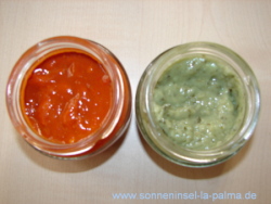 kanarische Saucen: Mojo verde - Mojo rojo
